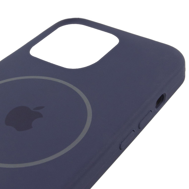 Чехол Silicone Case Full Protective (AA) with Magnetic Safe для Apple iPhone 11 Pro Max (6.5") (Темно-синий / Midnight blue) в магазине vchehle.ua