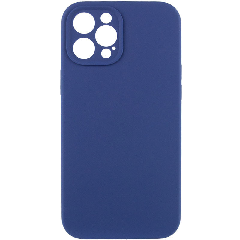 Чехол Silicone Case Full Camera Protective (AA) NO LOGO для Apple iPhone 12 Pro (6.1") (Синий / Deep navy)