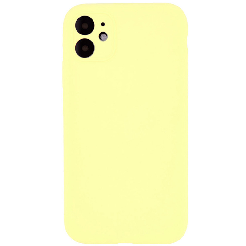 Чехол Silicone Case Full Camera Protective (AA) NO LOGO для Apple iPhone 12 (6.1") (Желтый / Mellow Yellow)