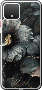 Чехол Черные цветы для Google Pixel 4