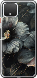 Чохол Чорні квіти на Google Pixel 4