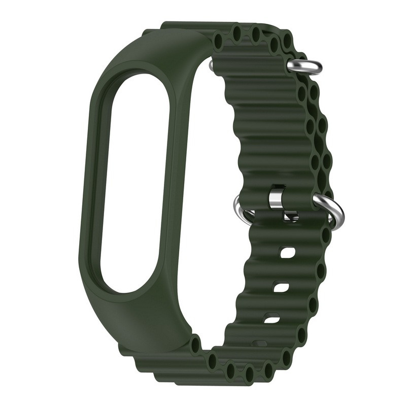 Фото Ремінець Ocean Band для Xiaomi Mi Band 9/8 (Зелений / Dark Olive) в маназині vchehle.ua