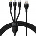 Дата кабель Baseus Flash Series 2 USB to MicroUSB-Lightning-Type-C 66W (1.2m) (CASS04000)