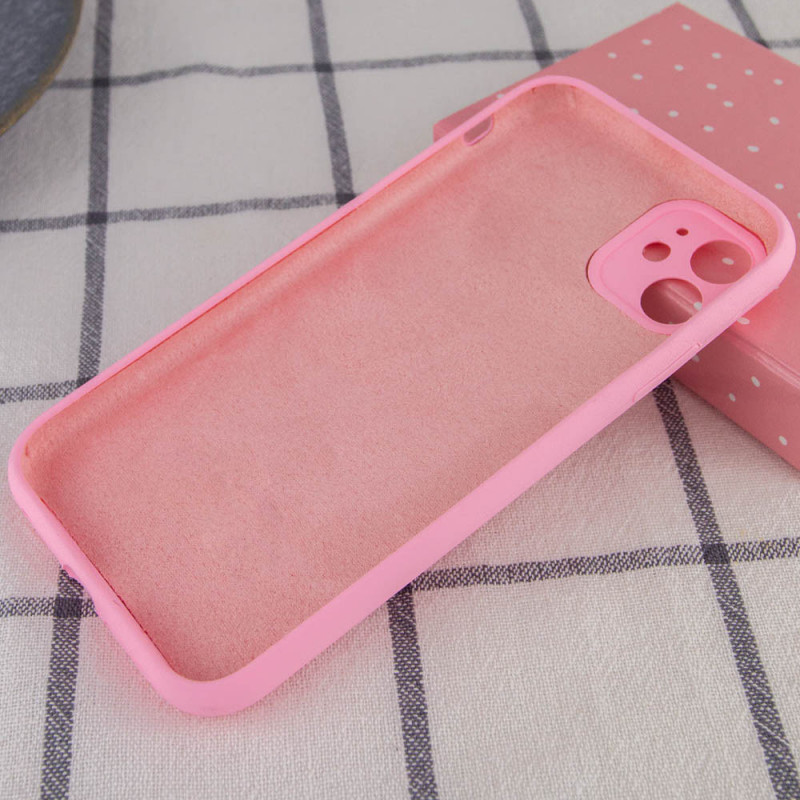 Фото Чехол Silicone Case Full Camera Protective (AA) NO LOGO для Apple iPhone 12 (6.1") (Розовый / Light pink) на vchehle.ua