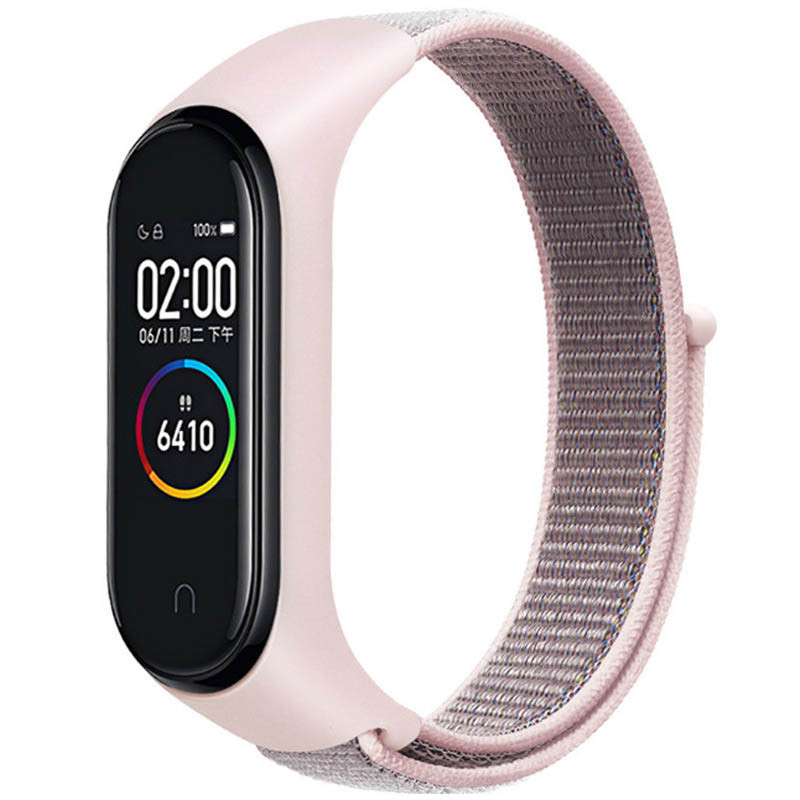 Ремешок Nylon New для Xiaomi Mi Band 3/4/5/6/7 (Pink Sand)