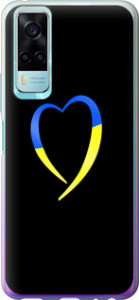 Чехол Жёлто-голубое сердце для Vivo Y31