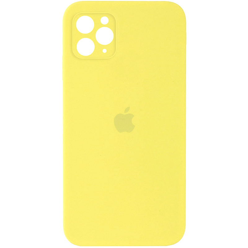 Чохол Silicone Case Square Full Camera Protective (AA) на Apple iPhone 11 Pro Max (6.5") (Жовтий / Yellow)