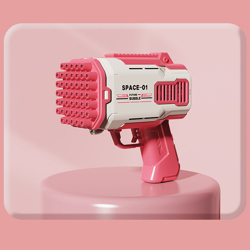 Купити Пістолет для мильних бульбашок Bubble Gun 698-20 з насадками на 32/45 отворів 50ml (Pink) на vchehle.ua