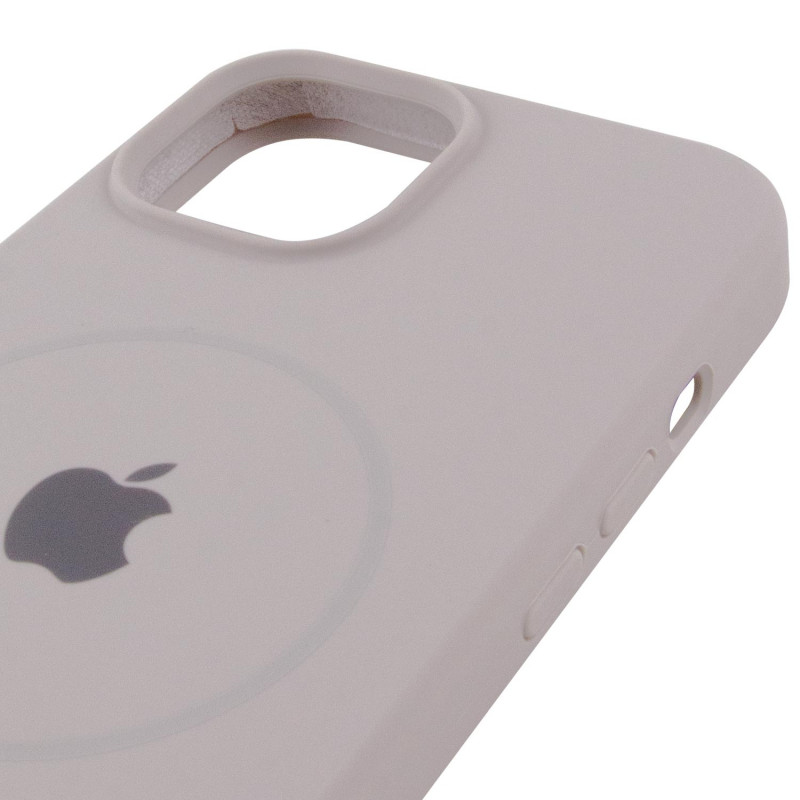 Чохол Silicone Case Full Protective (AA) with Magnetic Safe на Apple iPhone 12 Pro Max (6.7") (Сірий / Light Grey) в магазині vchehle.ua