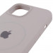 Чохол Silicone Case Full Protective (AA) with Magnetic Safe на Apple iPhone 12 Pro Max (6.7") (Сірий / Light Grey) в магазині vchehle.ua