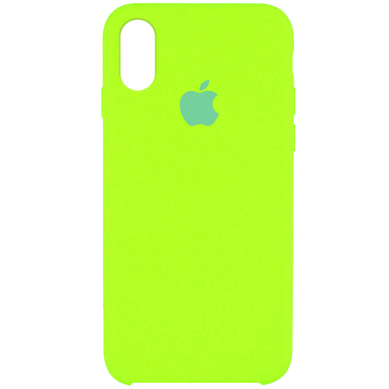 Чохол Silicone Case (AA) на Apple iPhone XR (6.1") (Эстетический дефект / Салатовий / Neon green)