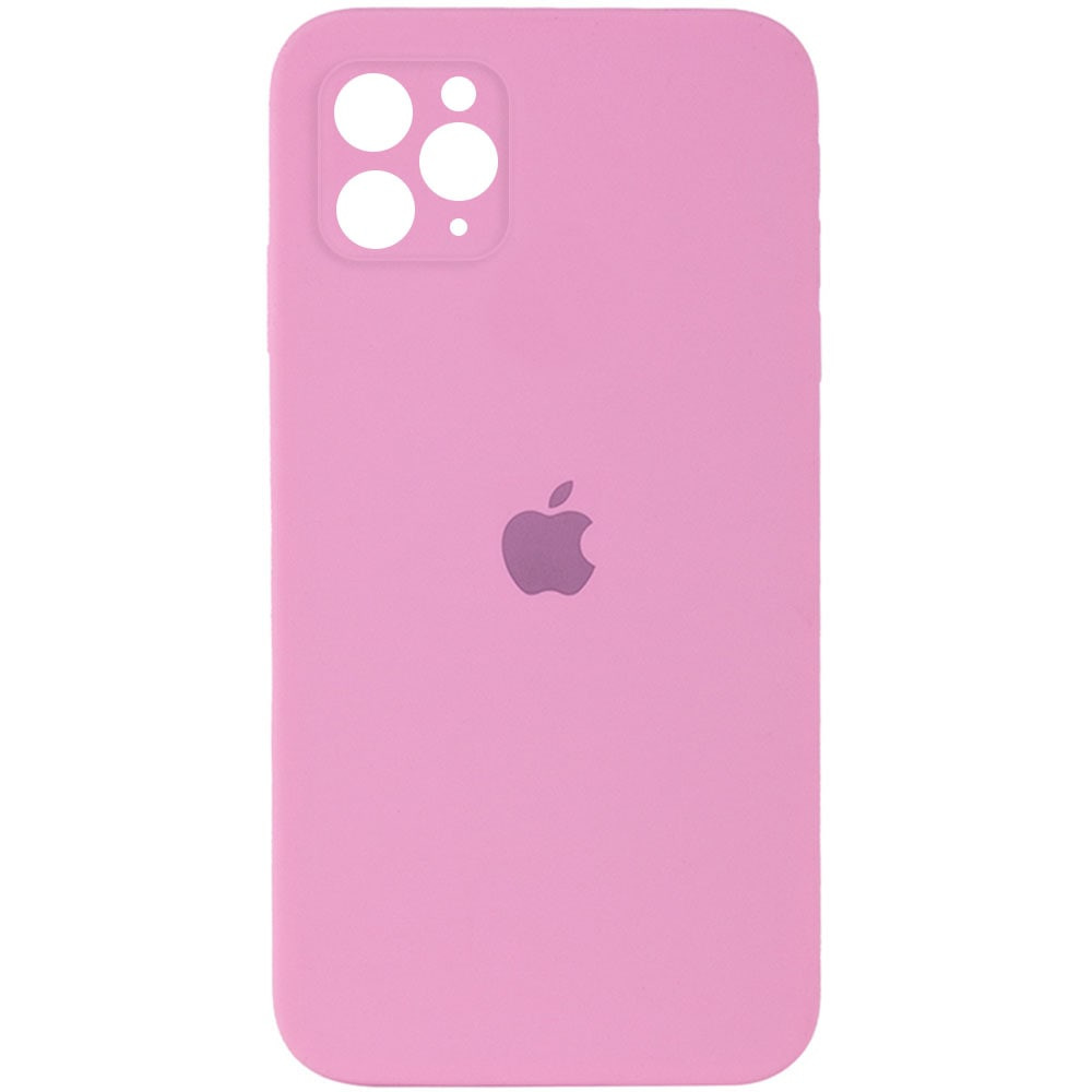 Чехол Silicone Case Square Full Camera Protective (AA) для Apple iPhone 11 Pro (5.8") (Розовый / Light pink)
