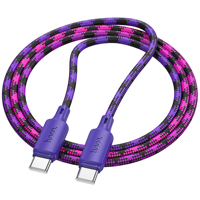 Фото Дата кабель Hoco X116 Meridian Type-C to Type-C 60W (1m) (Gradient Purple Mix) на vchehle.ua