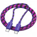 Фото Дата кабель Hoco X116 Meridian Type-C to Type-C 60W (1m) (Gradient Purple Mix) на vchehle.ua