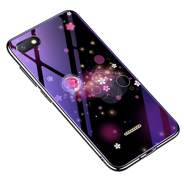 

TPU + Glass чохол Fantasy з глянцевими торцями на Xiaomi Redmi 6A (Бульбашки і квіти) 660430