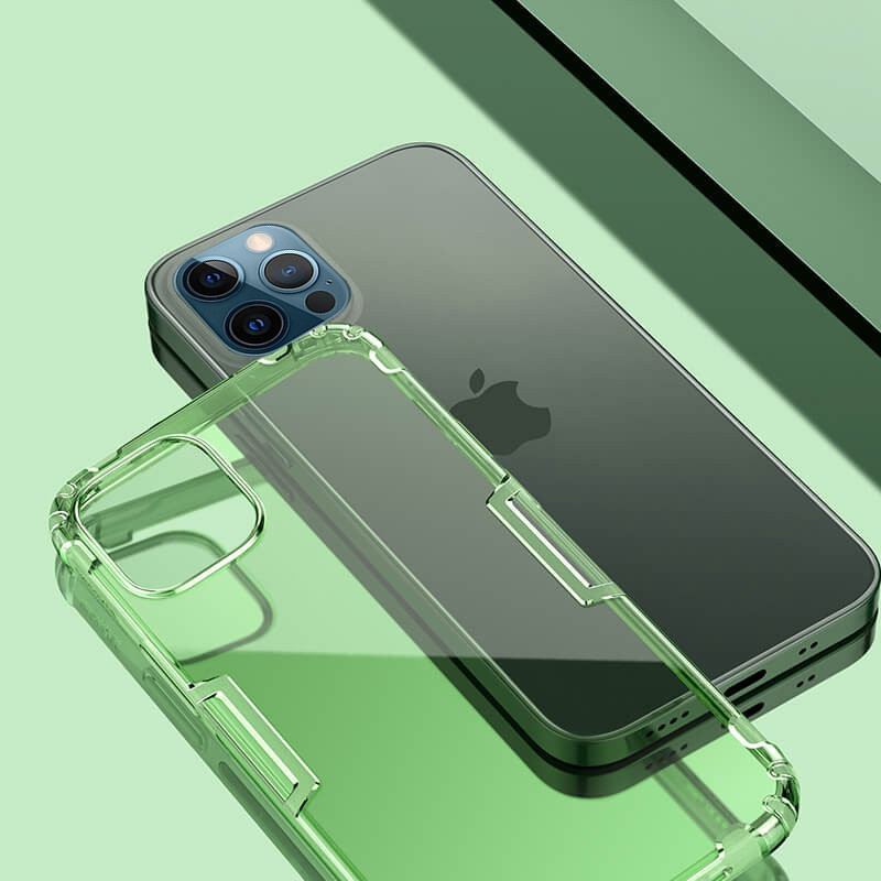 TPU чохол Nillkin Nature Series на Apple iPhone 12 Pro / 12 (6.1") (Темно-зелений (прозорий)) в магазині vchehle.ua