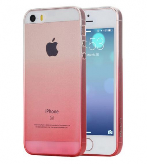 TPU чохол ROCK Iris series на Apple iPhone 5/5S/SE (Рожевий / Transparent pink)