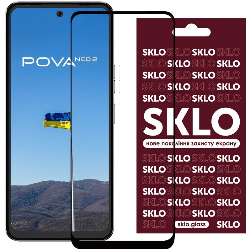 Защитное стекло SKLO 3D для TECNO Pova Neo 2 (LG6n)