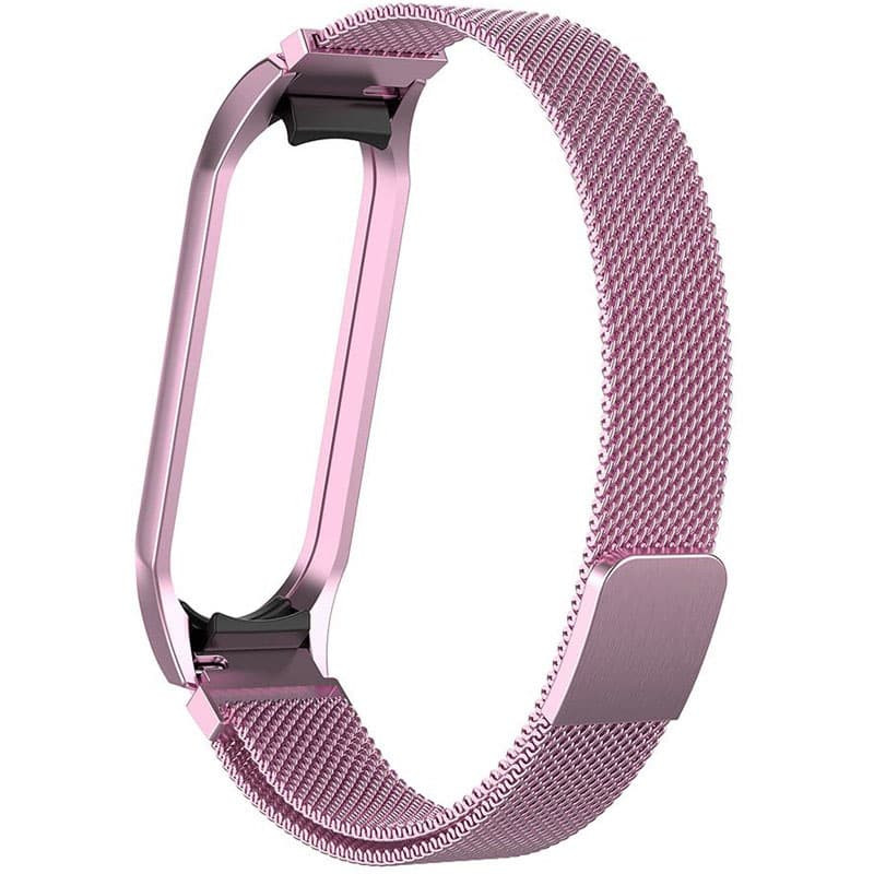 Ремешок Milanese Loop Design для Xiaomi Mi Band 3/4 (Rose Pink)