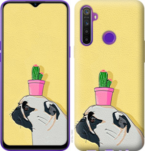

Чехол Мопс с кактусом для Realme 5 920833