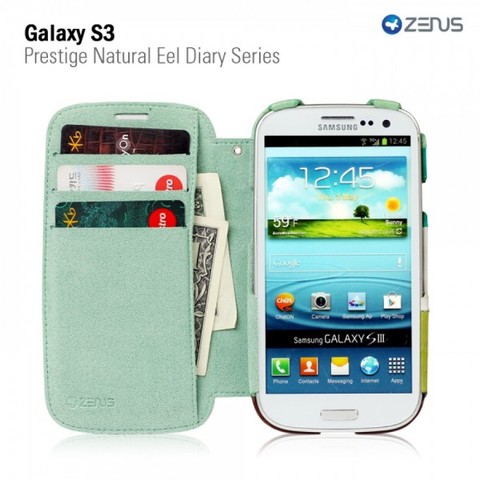 Купить Кожаный чехол Zenus Prestige Natural Eel Diary Series для Samsung i9300 Galaxy S3 (Зеленый) на vchehle.ua