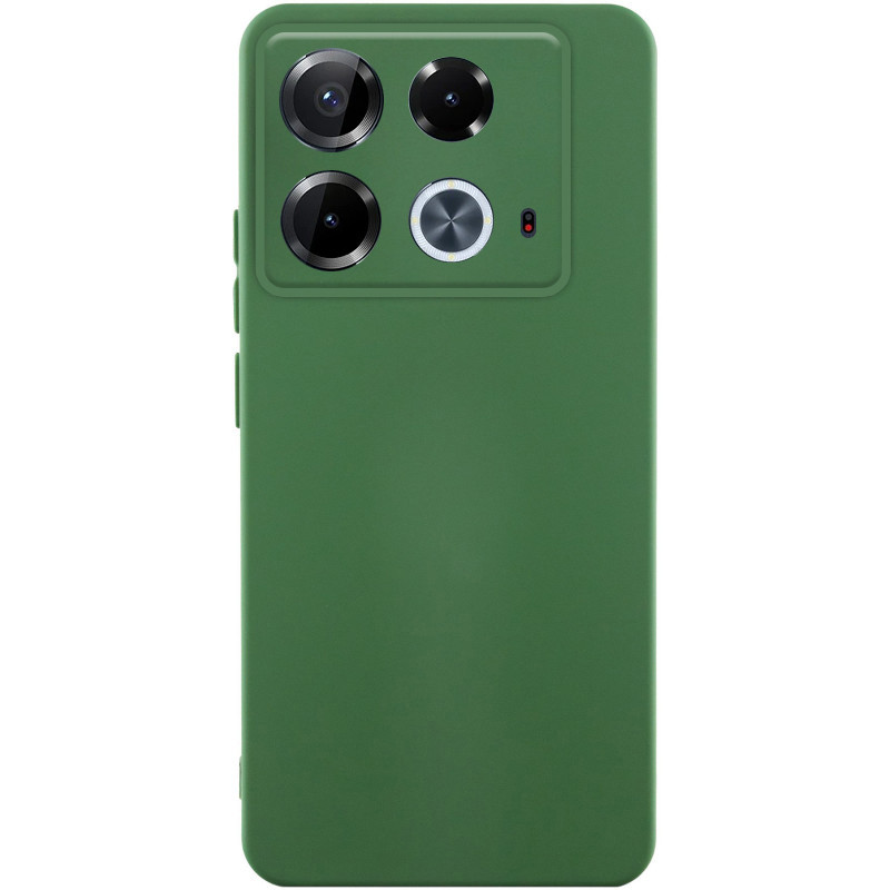 Чехол TPU GETMAN Liquid Silk Full Camera для Infinix Note 40 4G (Зеленый / Dark green)