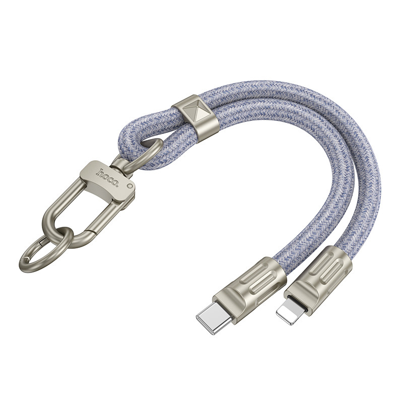 Дата кабель-шнурок Hoco GH5 Elegant Type-C to Lightning (0.21m) (Denim Blue) в магазині vchehle.ua