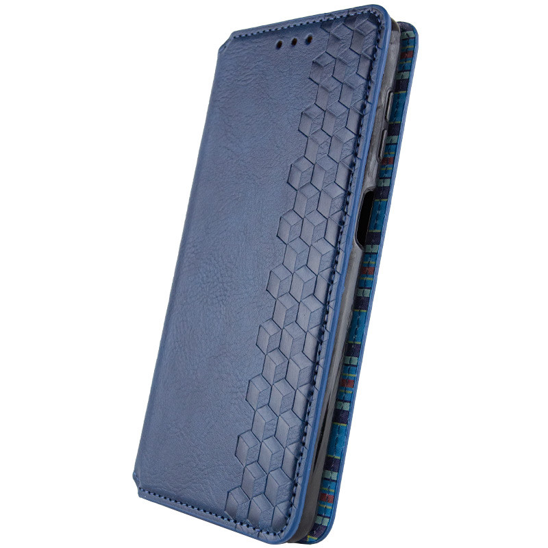 Фото Шкіряний чохол-книжка GETMAN Cubic (PU) на Motorola Moto G75 5G (Синій) на vchehle.ua