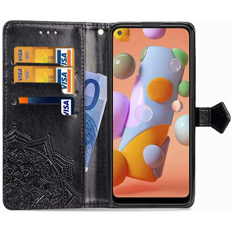 Кожаный чехол (книжка) Art Case с визитницей для Samsung Galaxy A11 / M11 (Черный) в магазине vchehle.ua