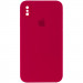 Чохол Silicone Case Square Full Camera Protective (AA) для Apple iPhone X / XS (5.8") (Червоний / Rose Red)