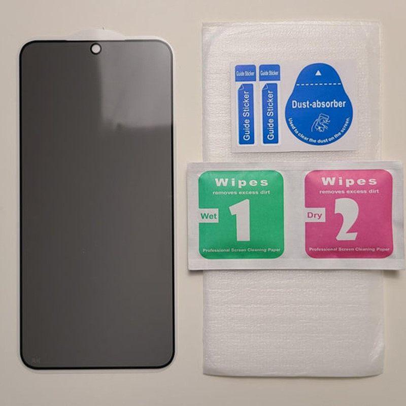Купити Захисне скло Privacy 5D (full glue) на Samsung Galaxy A55 / A35 (Чорний) на vchehle.ua