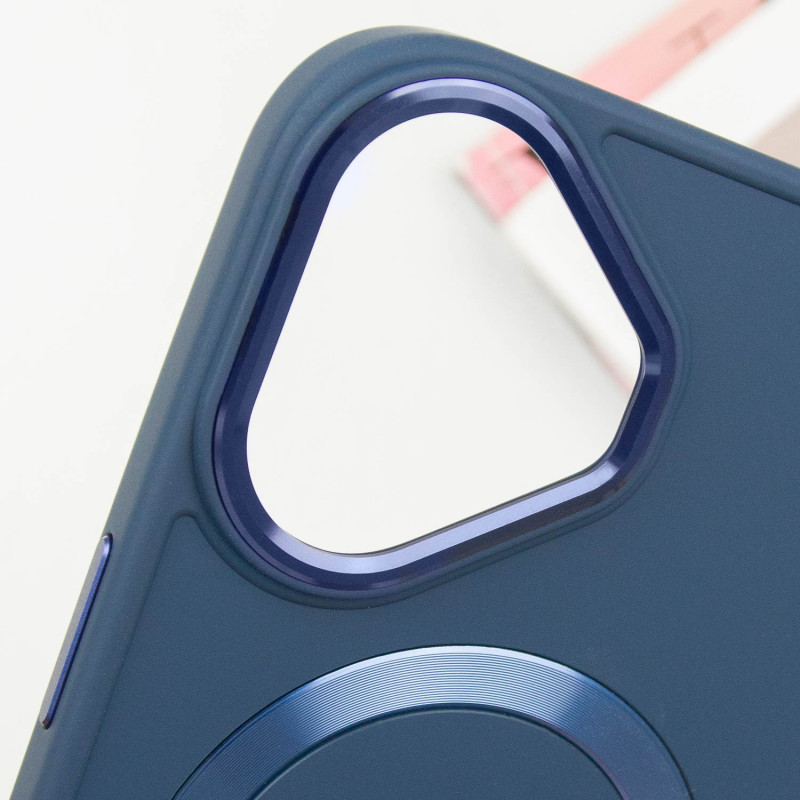 Фото TPU чехол Bonbon Metal Style with Magnetic safe для Apple iPhone 16 (6.1") (Синий / Cosmos Blue) в магазине vchehle.ua