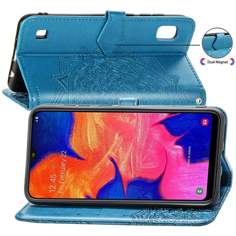 Купить Кожаный чехол (книжка) Art Case с визитницей для Samsung Galaxy A10 (A105F) (Синий) на vchehle.ua