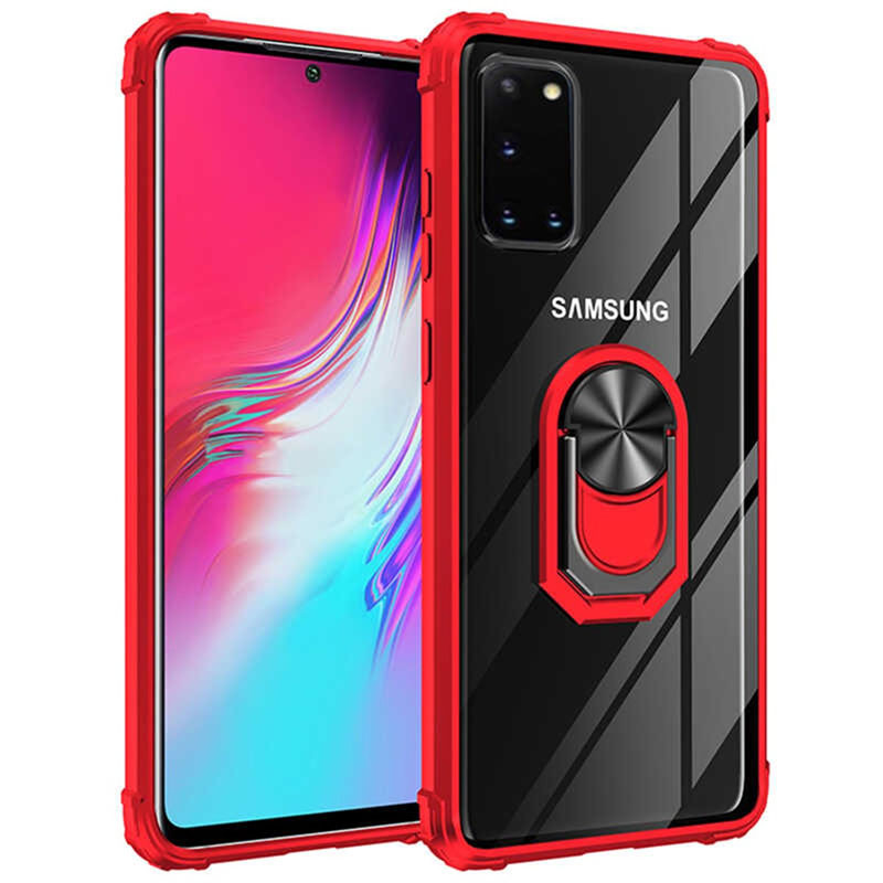 

TPU+PC чехол Deen TransparentRing for Magnet на Samsung Galaxy A31 (Червоний) 908487