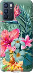 Чехол Тропические цветы v1 для Oppo Reno6 5G