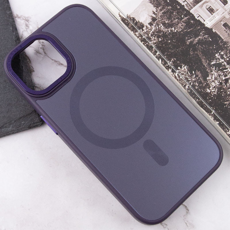 Купити Чохол TPU+Glass Sapphire Midnight Open Camera with Magnetic Safe на Apple iPhone 15 (6.1") (Фіолетовий / Deep Purple) на vchehle.ua