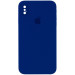 Чехол Silicone Case Square Full Camera Protective (AA) для Apple iPhone XS / X (5.8") (Синий / Deep navy)