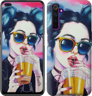 

Чохол Арт-дівчина в окулярах на Realme 6 Pro 917380