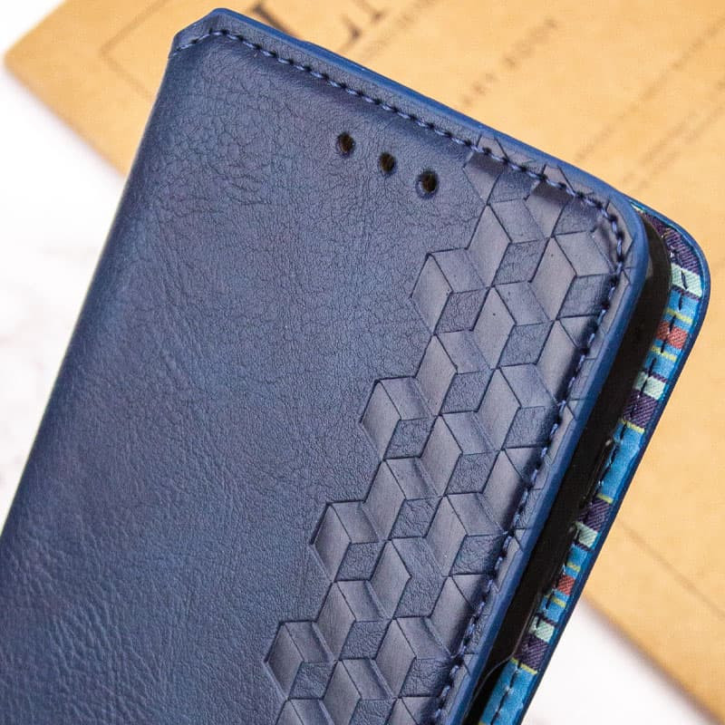 Кожаный чехол-книжка GETMAN Cubic (PU) для Oppo A98 (Синий) в магазине vchehle.ua