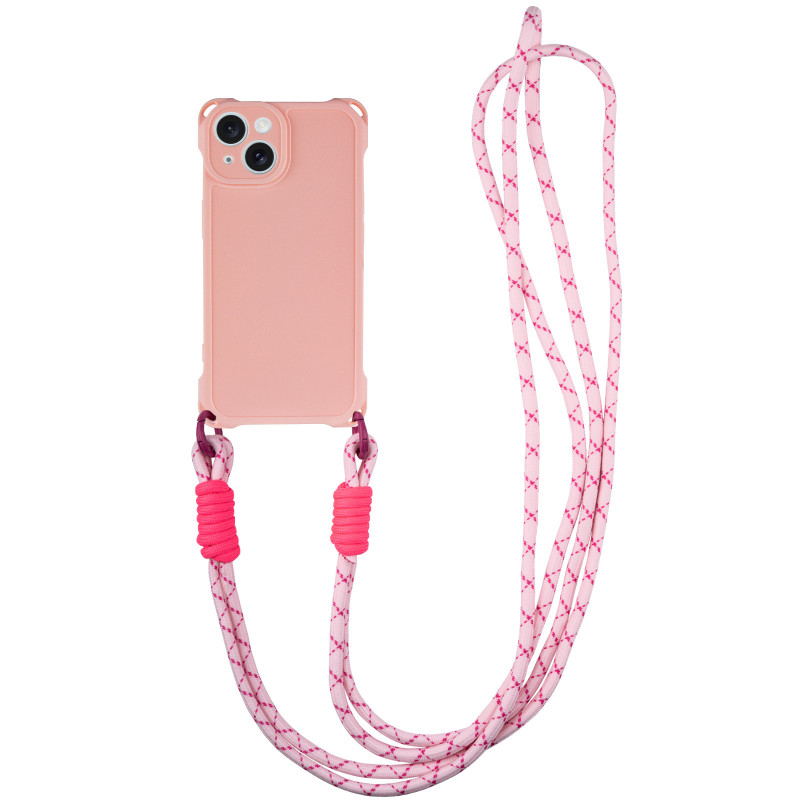 Чехол TPU CrossBody with straps для Apple iPhone 14 (6.1") (Pink)