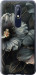 Чехол Черные цветы для Nokia 7.1