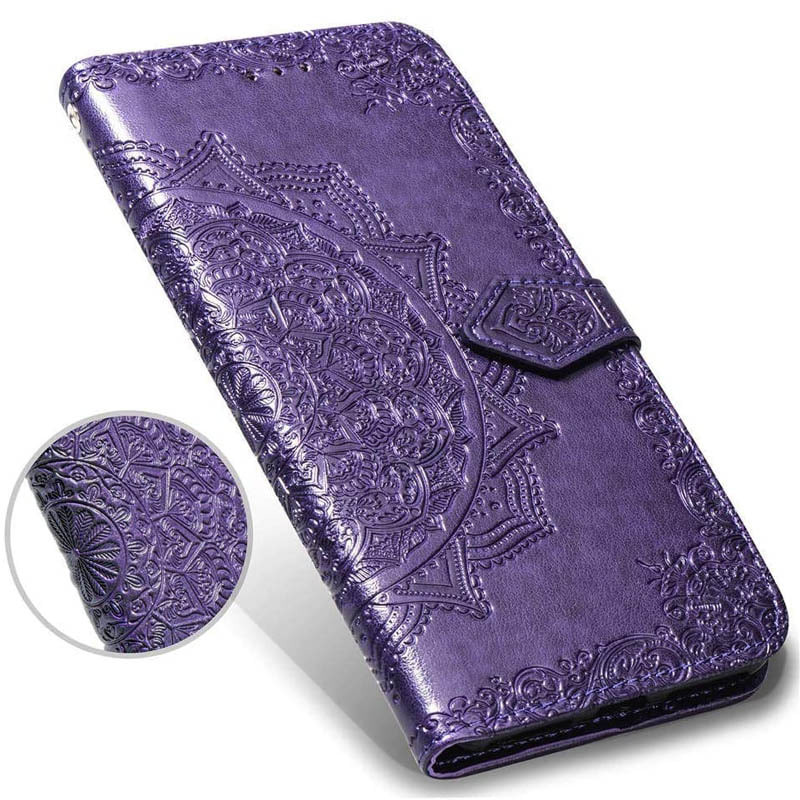 Шкіряний чохол-книжка Art Case з візитницею на Samsung Galaxy A70 (A705F) (Фіолетовий) в магазині vchehle.ua