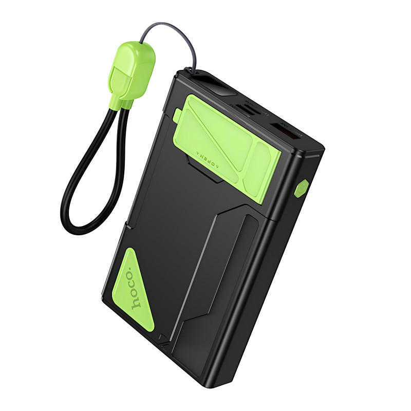 Фото Портативний ЗП Power Bank Hoco DB83 22.5W+PD20W з БЗП+Watch 10000 mAh (Black / Green) на vchehle.ua