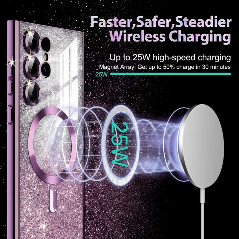 TPU чохол Delight case with Magnetic Safe з захисними лінзами на камеру на Samsung Galaxy S25 Ultra (Фіолетовий / Deep Purple) в магазині vchehle.ua