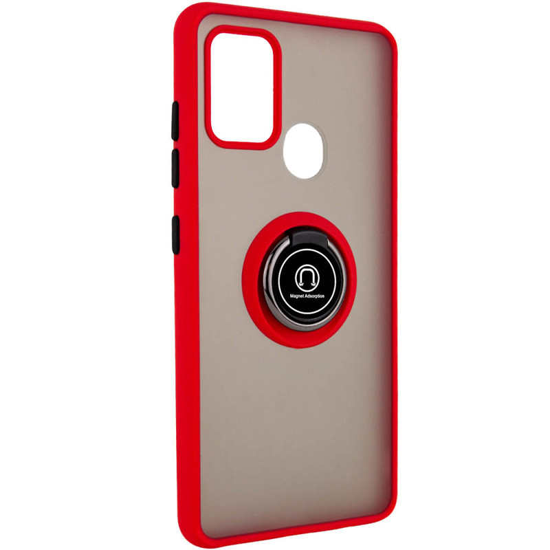 

TPU + PC чохол Deen ColorEdgingRing for Magnet на Samsung Galaxy A21s (Червоний) 913968