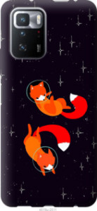 Чехол Лисички в космосе для Xiaomi Poco X3 GT