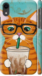 Чехол Зеленоглазый кот в очках для iPhone XR