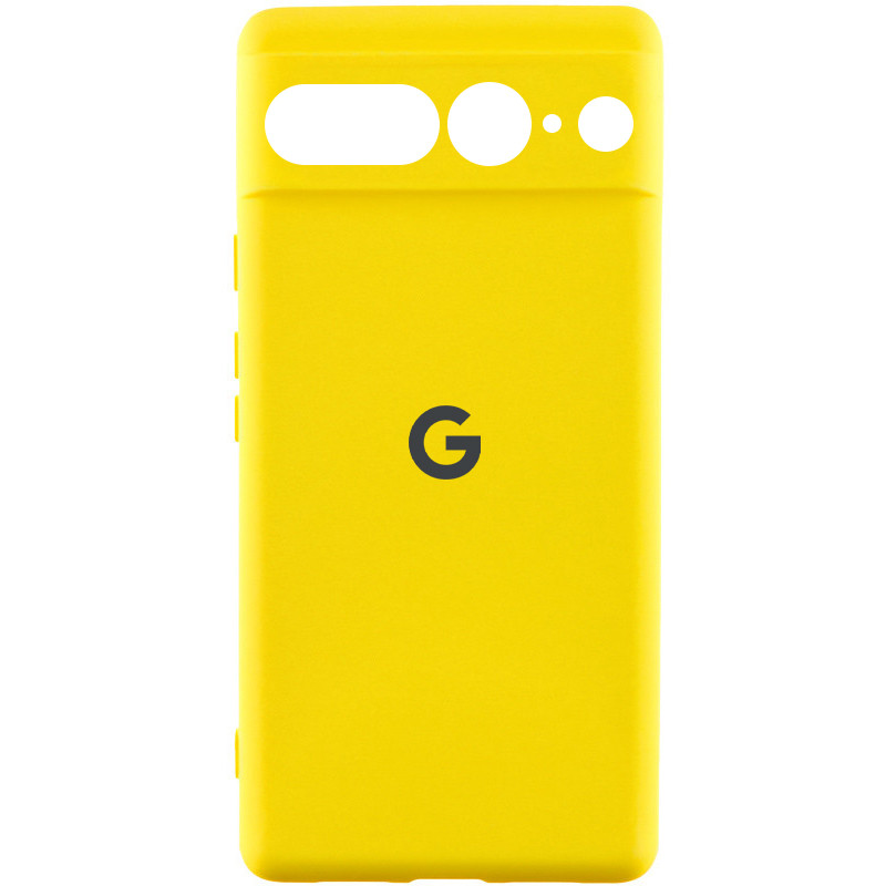 Чехол Silicone Cover Lakshmi Full Camera (AAA) with Logo для Google Pixel 7 Pro (Желтый / Yellow)