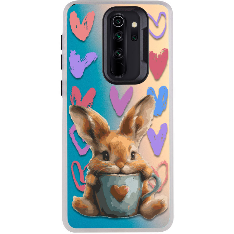 TPU+PC чехол TakiTaki Love magic glow для Xiaomi Redmi Note 8 Pro (Sweet rabbit / Pink / Purple)