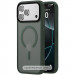 TPU+PC чохол Metal Buttons with Magnetic Safe Colorful на Apple iPhone 17 Pro (6.3") (Зелений / Dark Green)